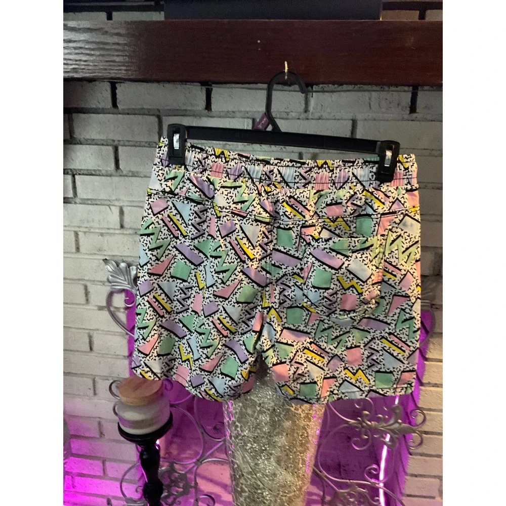 Oh Snap! Drill Clothing Co 90s Memphis Print Stretch Twill Shorts Mens Large